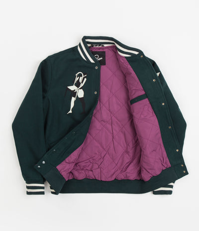 by Parra Cloudy Star Varsity Jacket - Pine Green