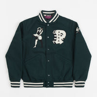 by Parra Cloudy Star Varsity Jacket - Pine Green thumbnail