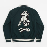 by Parra Cloudy Star Varsity Jacket - Pine Green thumbnail