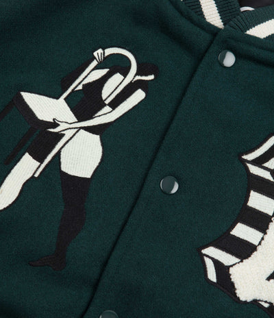 by Parra Cloudy Star Varsity Jacket - Pine Green