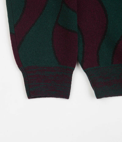 by Parra Distorted Knitted Crewneck Sweatshirt - Pine Green