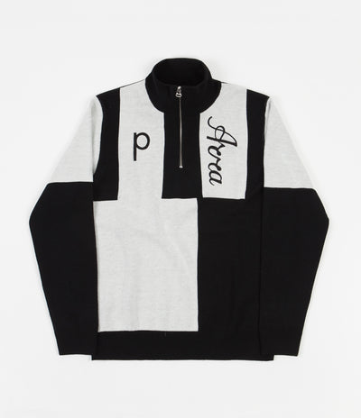 by Parra Quarter Zip Knitted Pullover Sweatshirt - Black