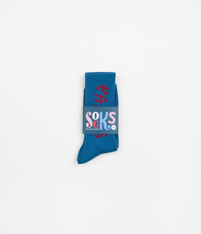 by Parra Shocker Logo Crew Socks - Greek Blue