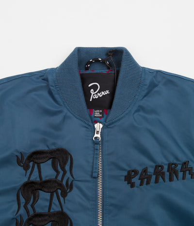 by Parra Stacked Pets Varsity Jacket - Teal