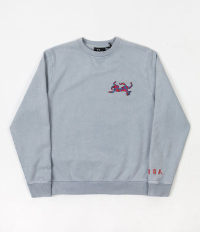 by Parra Upside Dog Race Crewneck Sweatshirt - Dusty Blue