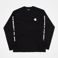 Carhartt 1989 WIP Long Sleeve T-Shirt - Black / White thumbnail