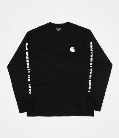 Carhartt 1989 WIP Long Sleeve T-Shirt - Black / White