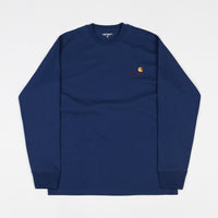 Carhartt American Script Long Sleeve T-Shirt - Metro Blue thumbnail