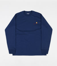 Carhartt American Script Long Sleeve T-Shirt - Metro Blue