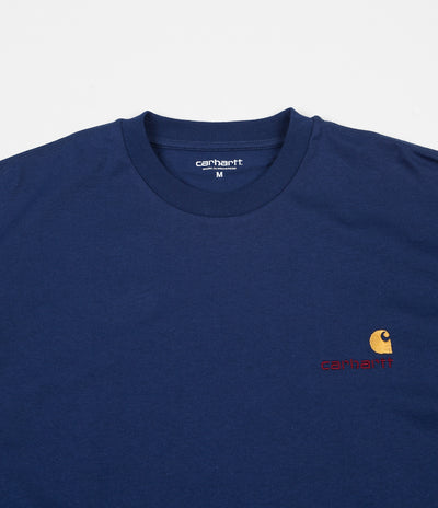 Carhartt American Script Long Sleeve T-Shirt - Metro Blue