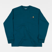 Carhartt American Script Long Sleeve T-Shirt - Moody Blue thumbnail