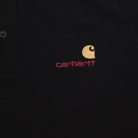 Carhartt American Script Long Sleeve Polo Shirt - Black thumbnail