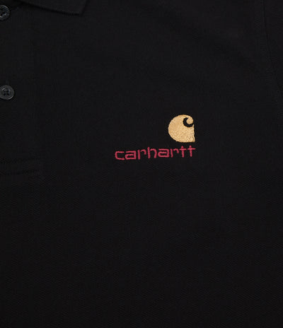 Carhartt American Script Long Sleeve Polo Shirt - Black