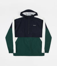 Carhartt Barnes Pullover Jacket Dark Navy Dark Fir Wax Flatspot