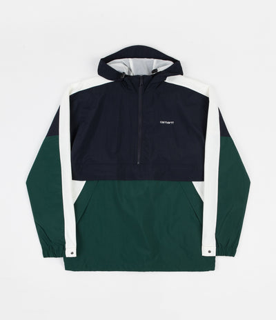 Carhartt Barnes Pullover Jacket - Dark Navy / Dark Fir / Wax