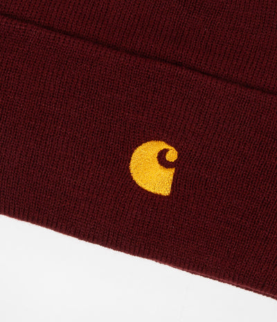 Carhartt Chase Beanie - Bordeaux / Gold