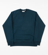 Carhartt Chase Crewneck Sweatshirt - Duck Blue / Gold