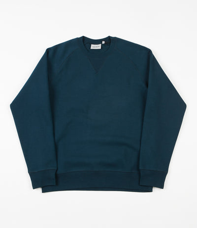 Carhartt Chase Crewneck Sweatshirt - Duck Blue / Gold