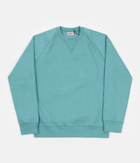 Carhartt Chase Crewneck Sweatshirt - Frosted Turquoise / Gold