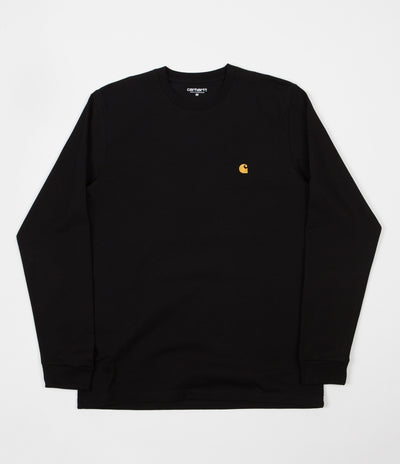 Carhartt Chase Long Sleeve T-Shirt - Black / Gold