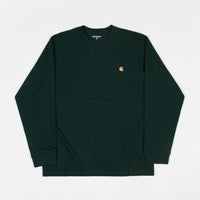 Carhartt Chase Long Sleeve T-Shirt - Bottle Green / Gold thumbnail