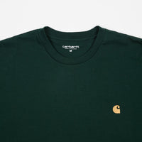 Carhartt Chase Long Sleeve T-Shirt - Bottle Green / Gold thumbnail