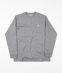 Carhartt Chase Long Sleeve T-Shirt - Dark Grey Heather / Gold