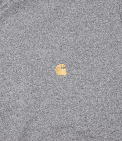 Carhartt Chase Long Sleeve T-Shirt - Dark Grey Heather / Gold