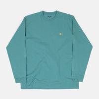 Carhartt Chase Long Sleeve T-Shirt - Frosted Turquoise / Gold thumbnail