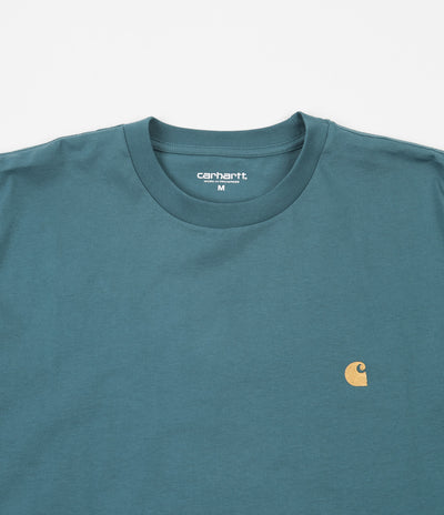 Carhartt Chase Long Sleeve T-Shirt - Hydro / Gold