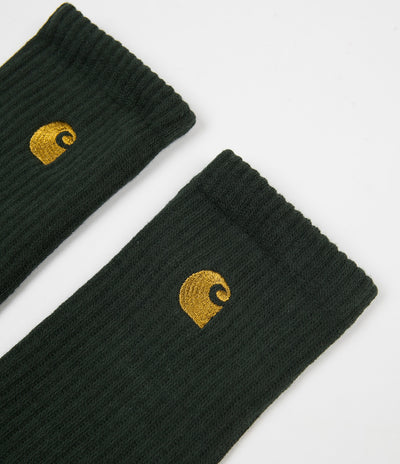 Carhartt Chase Socks - Bottle Green / Gold