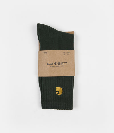 Carhartt Chase Socks - Bottle Green / Gold