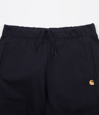 Carhartt Chase Sweat Shorts - Dark Navy / Gold