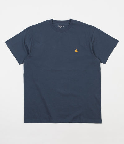 Carhartt Chase T-Shirt - Stone Blue / Gold