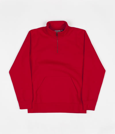 Carhartt Chase Zip Neck Sweatshirt - Cardinal / Gold