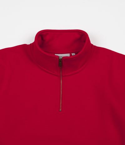 Carhartt Chase Zip Neck Sweatshirt - Cardinal / Gold