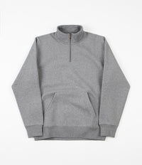 Carhartt Chase Zip Neck Sweatshirt - Dark Grey Heather / Gold