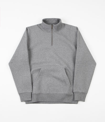 Carhartt Chase Zip Neck Sweatshirt - Dark Grey Heather / Gold