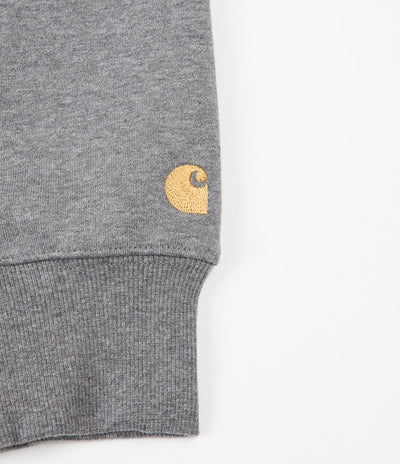 Carhartt Chase Zip Neck Sweatshirt - Dark Grey Heather / Gold