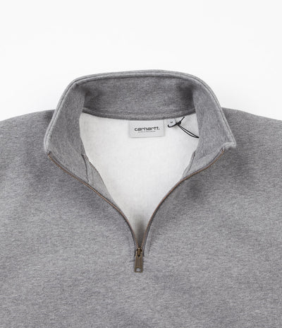 Carhartt Chase Zip Neck Sweatshirt - Dark Grey Heather / Gold