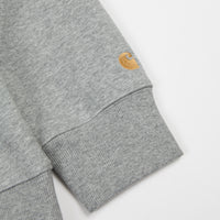 Carhartt Chase Zip Neck Sweatshirt - Grey Heather / Gold thumbnail