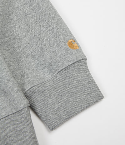 Carhartt Chase Zip Neck Sweatshirt - Grey Heather / Gold