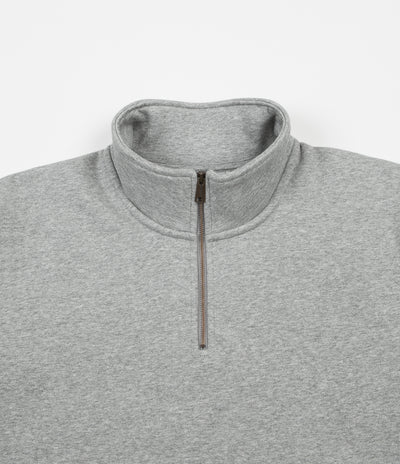 Carhartt Chase Zip Neck Sweatshirt - Grey Heather / Gold