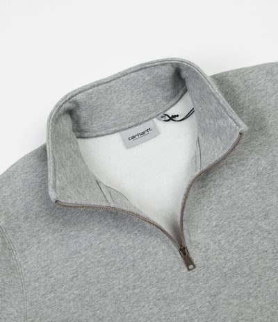 Carhartt Chase Zip Neck Sweatshirt - Grey Heather / Gold