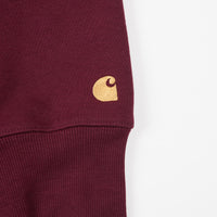 Carhartt Chase Zip Neck Sweatshirt - Merlot / Gold thumbnail