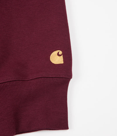 Carhartt Chase Zip Neck Sweatshirt - Merlot / Gold