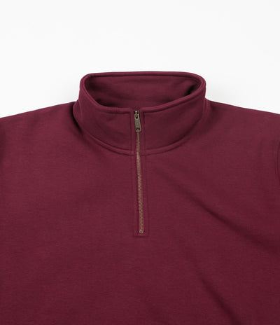 Carhartt Chase Zip Neck Sweatshirt - Merlot / Gold