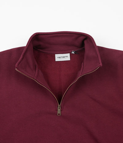 Carhartt Chase Zip Neck Sweatshirt - Merlot / Gold