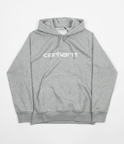 Carhartt Embroidered Hoodie - Grey Heather / White