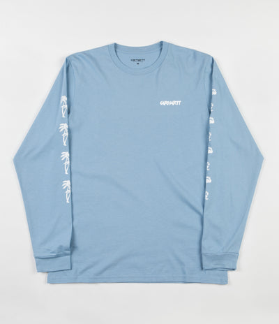 Carhartt Flamingo Script Long Sleeve T-Shirt - Glacier / White